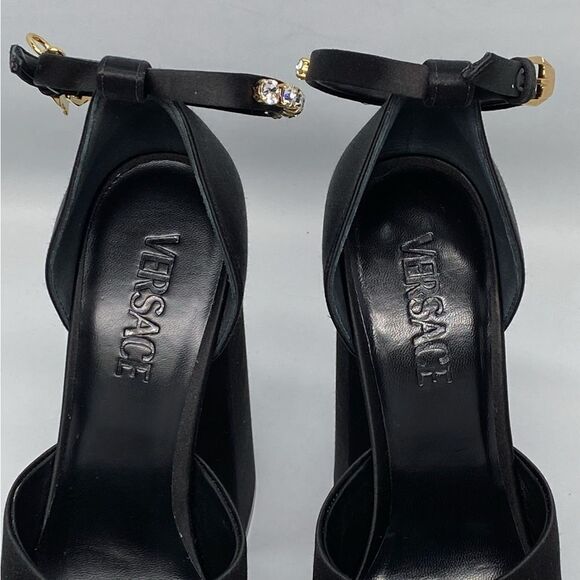 Versace Medusa Crystal Ankle-Strap Platform Sandals - Picture 11 of 15